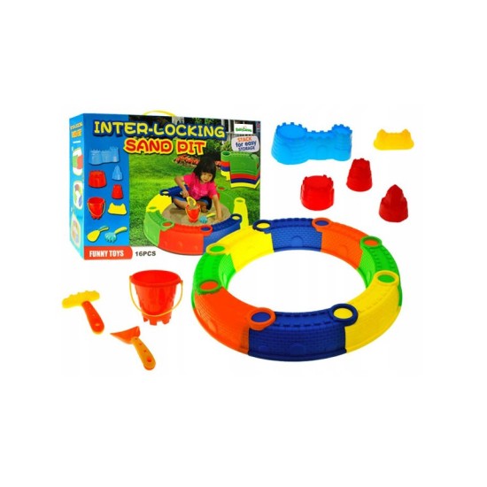 Plastmasas smilšu kaste ar veidnēm