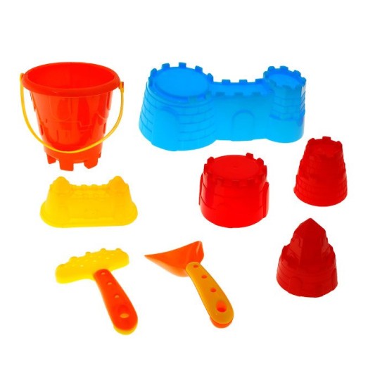 Plastmasas smilšu kaste ar veidnēm