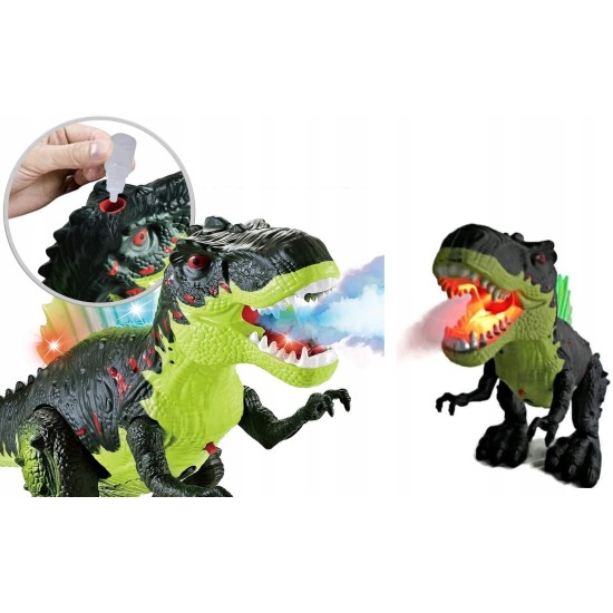 Interaktīvais dinozaurs spīd, rūc, staigā, elpo tvaiku
