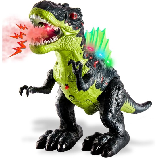 Interaktīvais dinozaurs spīd, rūc, staigā, elpo tvaiku