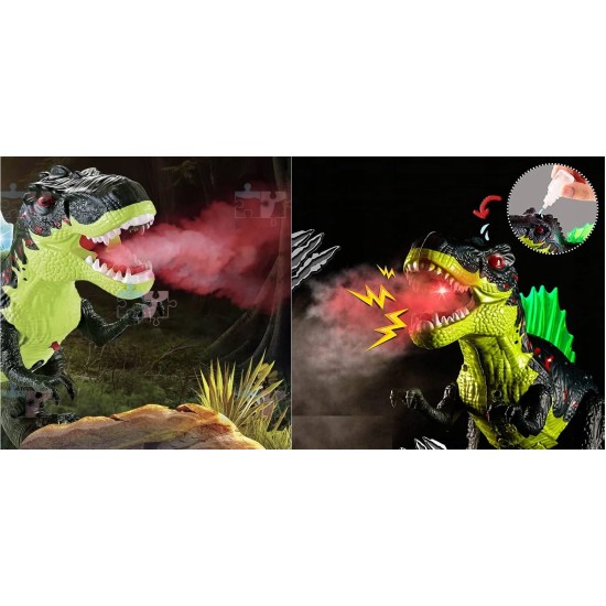 Interaktīvais dinozaurs spīd, rūc, staigā, elpo tvaiku