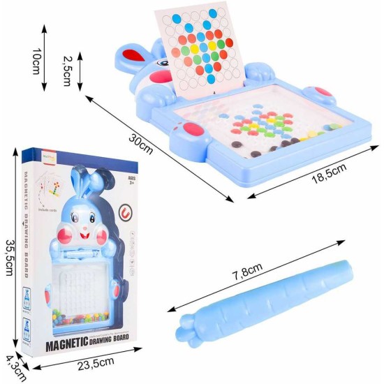 Montessori bērnu magnētiskais dēlis "Magpad", Rabbit Blue, 30 cm.