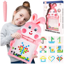 Montessori bērnu magnētiskais dēlis "Magpad", Rabbit Pink, 30 cm.
