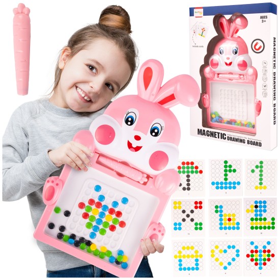 Montessori bērnu magnētiskais dēlis "Magpad", Rabbit Pink, 30 cm.