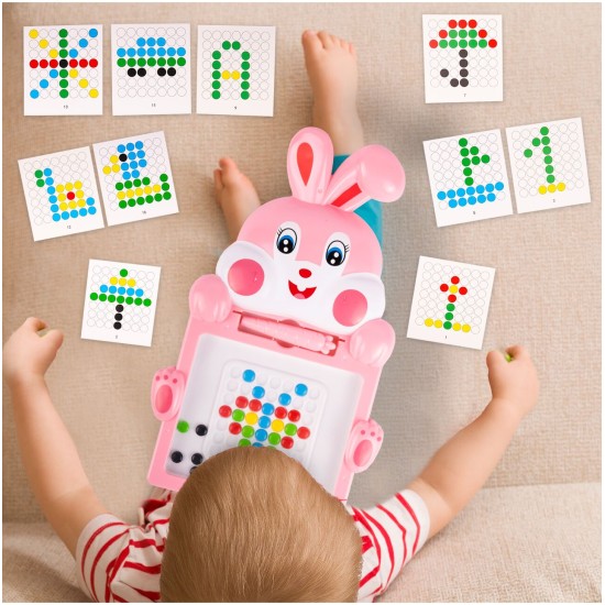 Montessori bērnu magnētiskais dēlis "Magpad", Rabbit Pink, 30 cm.