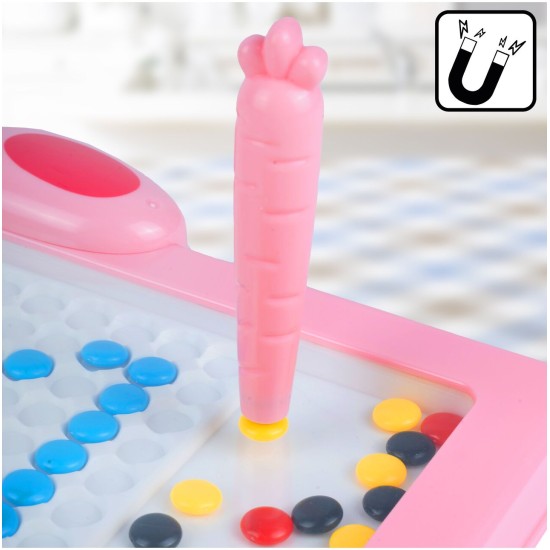 Montessori bērnu magnētiskais dēlis "Magpad", Rabbit Pink, 30 cm.