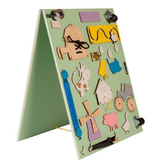 Divpusējs montessori aktivitāšu dēlis "Farm"