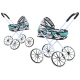 Leļļu rati "Alice Retro", Zebra Turquoise