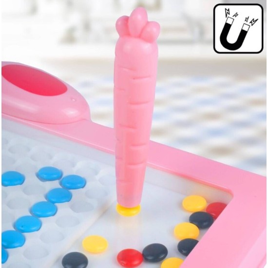 Montessori bērnu magnētiskais dēlis "Magpad", Rabbit Pink, 46.5 cm.