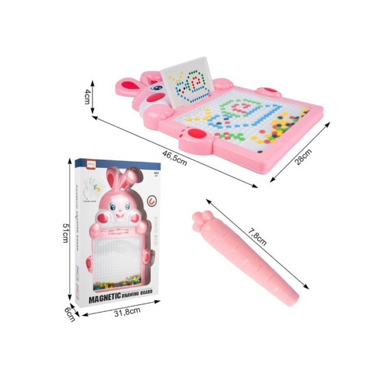 Montessori bērnu magnētiskais dēlis "Magpad", Rabbit Pink, 46.5 cm.