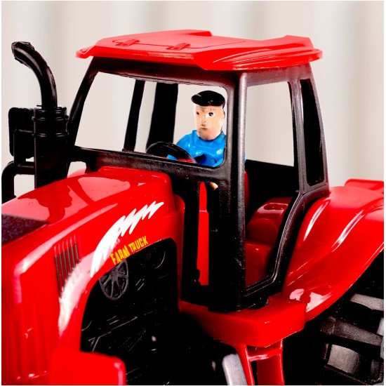 Rotaļu traktors ar piekabi. 43 cm.