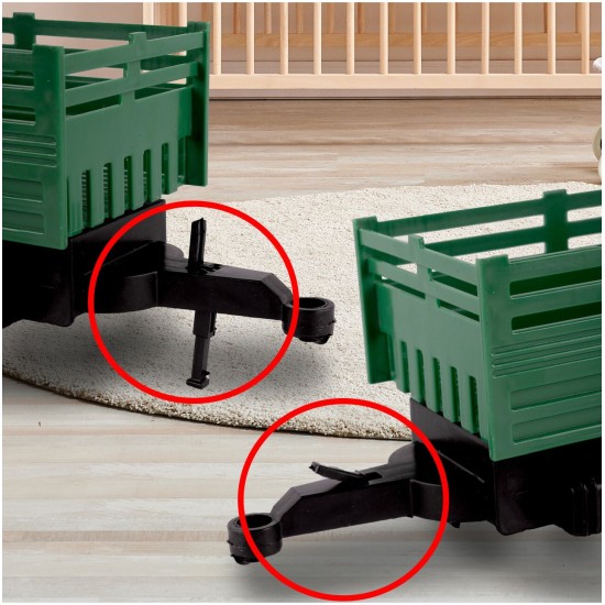 Rotaļu traktors ar piekabi. 43 cm.