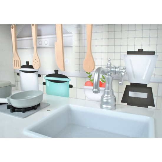 Daudzfunkcionāla moderna koka virtuve Play Kitchen