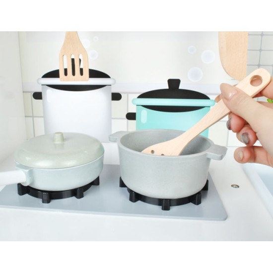 Daudzfunkcionāla moderna koka virtuve Play Kitchen