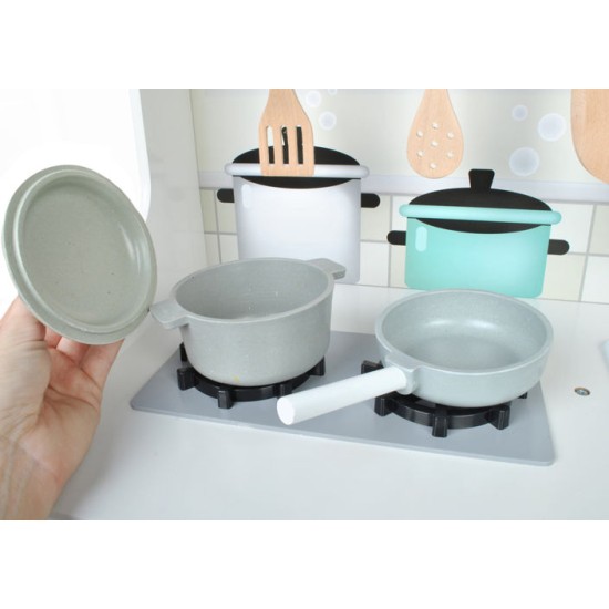 Daudzfunkcionāla moderna koka virtuve Play Kitchen