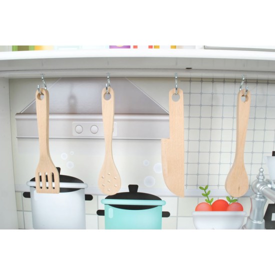 Daudzfunkcionāla moderna koka virtuve Play Kitchen