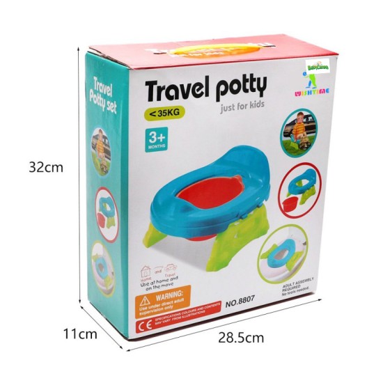Saliekamais podiņš 3in1 "Travel Potty" zils