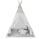 Spēlējiet telts tipi WIGWAM ar mīkstu paklājiņu un 3 pelēkiem spilveniem