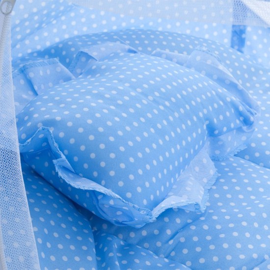 Vaikiška turistinė lovytė su tinklelių  “ Blue ” 