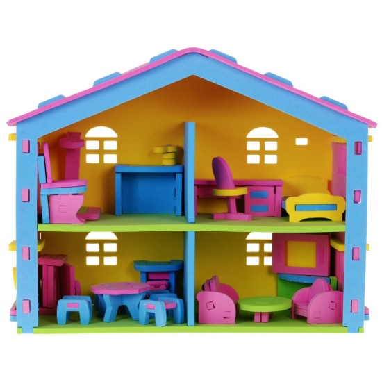 3D leļļu namiņš ar mēbelēm "Puzzle"