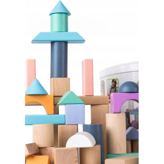 Lavinamosios medinės kaladėlės 100 vnt. Eco toys