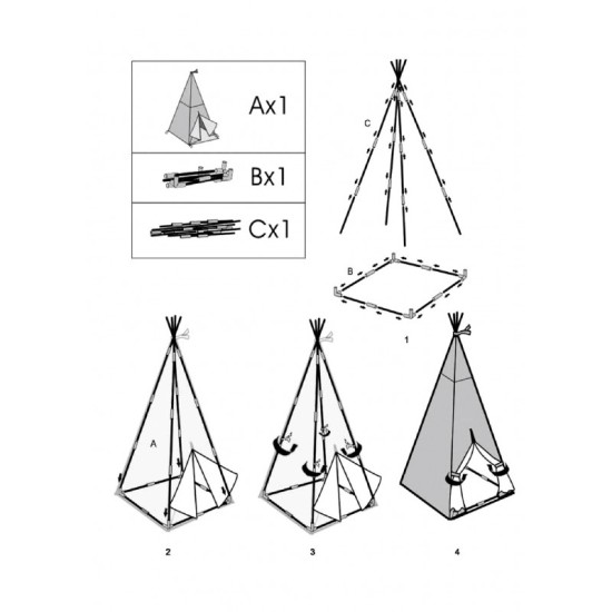 Rotaļu telts, tipi WIGWAM rozā