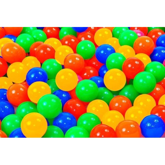 100 gab. krāsainas plastmasas bumbiņas