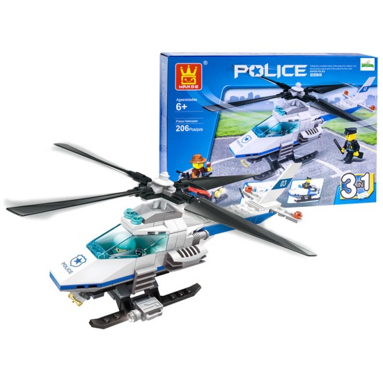Izglītojošs konstruktors Super Police, 206 daļas 3in1