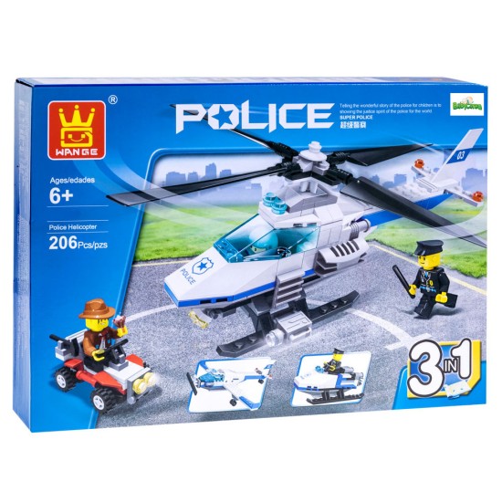 Izglītojošs konstruktors Super Police, 206 daļas 3in1