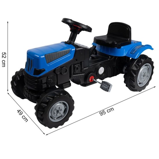 Bērnu pedāļu traktors XXL, zils