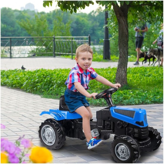 Bērnu pedāļu traktors XXL, zils