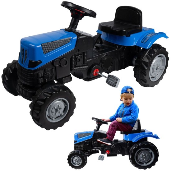 Bērnu pedāļu traktors XXL, zils